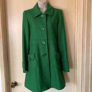 Tulle retro green pea coat size M
